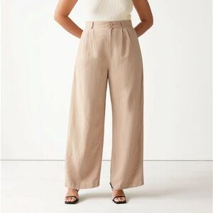 & Other Stories Wide Pleated High Waist Trousers
